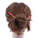 Set of Wooden Hair Sticks With Chinese Dragon Chopsticks - Red Motique Accessories