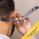 Equinox Professional Straight Edge Razor with 100 Single Derby Straight Razor Blades-Barber Straight Razor-Close Shaving Men's Manual Shaver-Disposable Straight Razor Blades-Staright Razor Kit-Black Equinox International