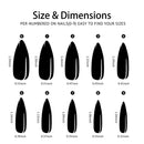 Black Stick On Nails, 200PCS Cosics Glossy Black Press On Acrylic Nails Coffin Shaped & Stiletto Nail Tips Long Length, Ballerina Almond Full Cover Fake Nail Set for Women, Girl Nail Art DIY, Manicure Cosics