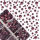 4000Pcs Mixed Size Hot Fix Round Crystals Gems Glass Stones Hotfix Flat Back Rhinestones (Amethyst) MASSIVE BEADS