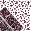 4000Pcs Mixed Size Hot Fix Round Crystals Gems Glass Stones Hotfix Flat Back Rhinestones (Amethyst) MASSIVE BEADS
