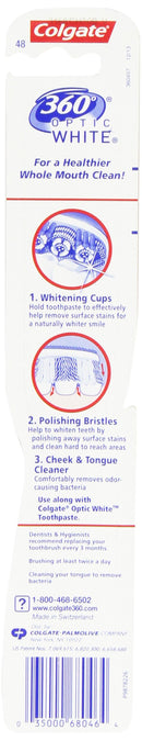 Colgate 360 Optic White Full Head Toothbrush, Medium Colgate