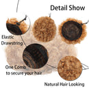Afro Puff Ponytail Hair Bun Extension Chignon Hairpiece With Drawstring Afro Kinky Curly Wrap Messy Updo Synthetic For American African Black Women(8inch, 1pcs dark brown) S-noilite