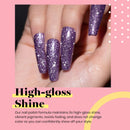 Beetles Gel Nail Polish Kit, 6Pcs Royal Diamond Gel Nail Polish Kit Reflective Gel Polish Glitter Silver Red Purple Blue Nail Polish Gel Kit, Soak Off LED Gel Nail Lamp Cured, 7.3 ml Each Bottle beetles Gel Polish