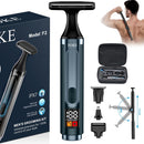 FOKE Back Shaver for Men, Ultra-Wide 1.8" T-Shaped Head, Travel Case, LED 4 in 1 Mens Back Shaver Rechargeable with Long Handle, Safety Lock, IPX7, Multi-Functional Back Trimmer for Men, (Dark Black) Infinity Warehouse
