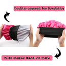 Sent Hair Kids Satin Bonnet Sleep Cap for Natural Hair Double Layers Hair Bonnet Wide Elastic Band Night Sleep Hat for Baby Toddler Child Teens (Rose Red) sent hair