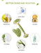 HANABEE Rose Quartz Facial Roller Jade Roller Gua Sha Facial Tools Face Roller and Gua Sha Massage Tool Body gua-sha Scalp Beauty Gift for Women Face Roller Massager (Green) HANABEE