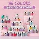 Lavender Violets Dip-Powder-Nail-Kit Starter 36 Colors Quick Drying Dipping Powder Set - Pale Purple, Orchid, Nude, Pink, Navy Blue - Summer and Christmas Colors for Dip Nails Manicure Pedicure M951 Lavender Violets
