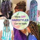 Ombre Jumbo Braiding Hair 24 inch Jumbo Braid Hair Extensions Jumbo Box Braids Crochet Hair Long for Women Kids DIY High Temperature Synthetic Fiber 3 Tones Black+ Blue+ Pink 6 Bundles Benehair