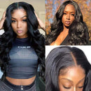 UNICE Hair Silk Base Fake Scalp Human Hair T Part Body Wave Lace Closure Wigs Middle Part for Black Women Unprocessed Brazilian Virgin Hair Long Wigs Pre Plucked 150% Density 20 inch UNICE Store