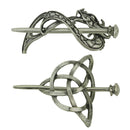 Tinsow 2 Pcs Silver Celtic Hair Slide Hairpins Hair Accessories Hair Clips, Creative Hair Barrette Minimalist Hair Claw Hair Pin Hair Accessories for Women (Style B S) Tinsow