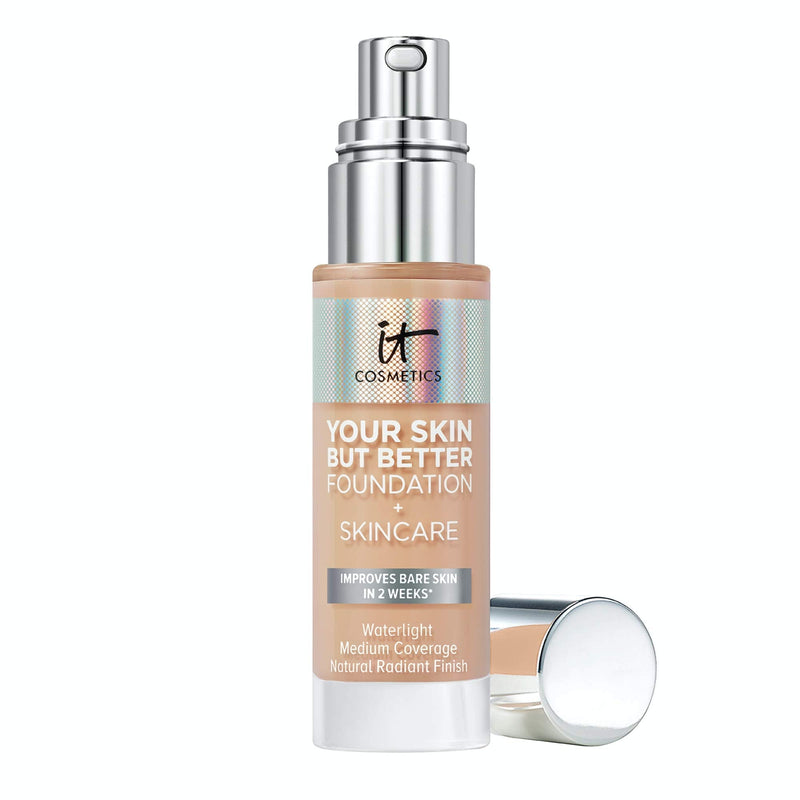 IT Cosmetics Your Skin But Better Foundation + Skincare, Medium Cool 30 - Hydrating Coverage - Minimizes Pores & Imperfections, Natural Radiant Finish - With Hyaluronic Acid - 1.0 fl oz It Cosmetics