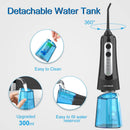 Water Flosser Cordless Teeth Cleaner, Dental Oral Irrigator with DIY Mode, Rechargeable Water Flosser for Braces, Bridges, Implants Care, IPX7 Waterproof with 4 Interchangeable Jet Tips Zerhunt