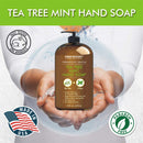 Tea Tree Mint Hand Soap - Liquid Hand Soap with Peppermint, Jojoba and Coconut Oil - Multipurpose Liquid Soap in Pump Dispenser - Natural Bathroom Soap & Liquid hand wash - 16 fl oz First Botany