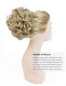 ROSEBUD Chignon Hairpiece Curly Bun Extensions Scrunchie Updo Hair Pieces Synthetic Combs in Messy Bun Hair Piece for Women Rose bud