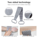Silicone Bath Body Brush, Back Scrubber for Shower, Long Exfoliating Brush for Women, Easy to Clean, Improves Blood Circulation and Skin Health (Grey) Hunputa