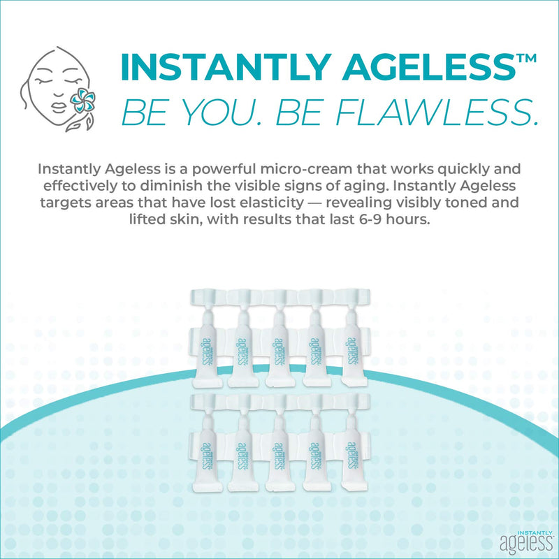 INSTANTLY AGELESS - Facelift In A Box Anti-Aging Face Cream for Forehead Wrinkles, Eyebrows, and Under-Eye Bags (10 Vials)… Instantly Ageless