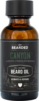 Live Bearded: Beard Oil - Canyon - Premium Beard and Skin Care with Jojoba Oil - 1 fl. oz. - Beard Itch and Dry Skin Relief - Handcrafted with All-Natural Ingredients - Made in the USA Live Bearded