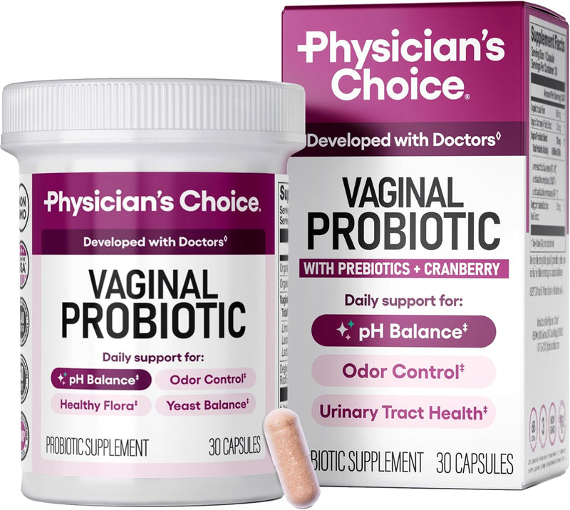 Physician's CHOICE Vaginal Probiotics for Women - pH Balance, Odor Control, Yeast Balance, Vaginal Flora & Feminine Health - 6B CFU with Organic Prebiotics and Cranberry Extract - 30 CT Infinity Warehouse