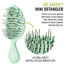 Wet Brush, Go Mini Detangler Detangling Travel Hair UltraSoft IntelliFlex Bristles Glide Through Tangles with Ease Gently Loosens Knots While Minimizing Pain Split Ends ad Breakage, Green Wet Brush