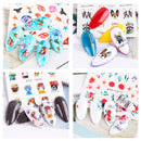 Gothic Letters/Dog/Butterfly Nails Water Stickers Decals Old English Design Nail Supplies Cartoon Animals Flower Lip Colorful Slider Decals Foils Tattoos Full Cover Wraps Manicure Tips 16 PCS ARTEM