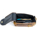KOMALC Premium Buffalo Leather Unisex Toiletry Bag Travel Dopp Kit (Distressed Orange Tan) KomalC