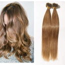 U Tip Pre Bonded Remy Human Hair Extensions 100 Strands Per Package Nail Tip Italian Keratin Fushion Hairpiece Long Straight Silky For Women