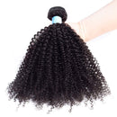 BLY 7A Mongolian Afro Kinky Curly Human Hair 3 Bundles Unprocessed Hair Weave Weft Big Hair for African American Women Natural Color (20/22/24 Inch) BLY