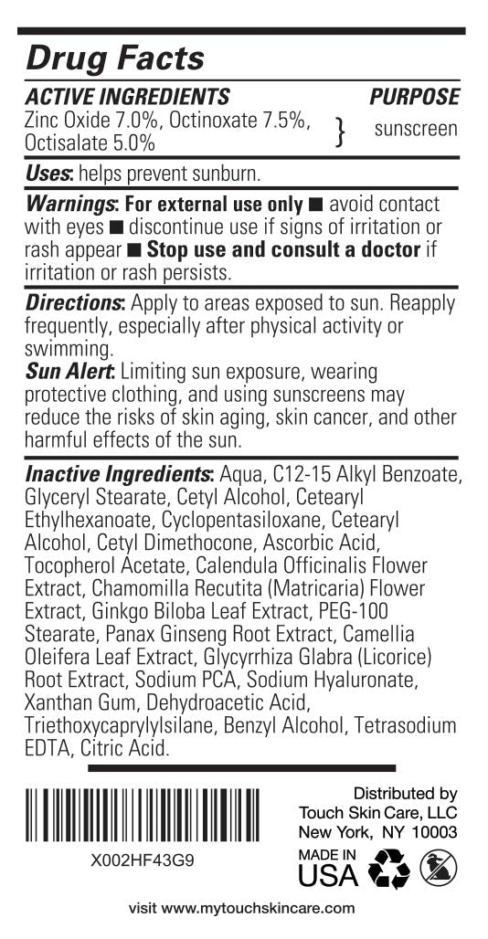 Anti-Aging SPF 30 Sunscreen Moisturizer Face Cream with Vitamin C, E, & Hyaluronic Acid - Broad Spectrum Stops Dark Spots & Hyperpigmentation – Face, Neck, or Body - Fragrance and Oil Free - 3.3 Oz TOUCH