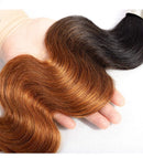 Sakula Brown Ombre Body Wave 100% Human Hair Bundles Brazilian Unprocessed Virgin Remy Hair Extensions with 1B/30 Color (16 16 16 16 inch) Sakula Store