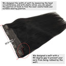 GOO GOO Human Hair Extensions Natural Black Wire Hair Extensions 18 Inch 80g Wire Hair Extensions Transparent Line Invisible Hairpiece Straight Hair Extensions Narural Hair GOO GOO