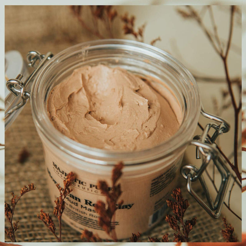 Majestic Pure Moroccan Red Clay Mud Mask and Himalayan Facial Mask Bundle - Pore Cleansing, Exfoliating and Acne Fighting Mask Package MAJESTIC PURE