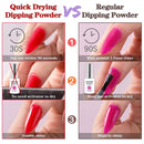 Lavender Violets Quick Drying Dipping Powder Bundle Set of 36 Colors Pale Purple, Orchid, Nude, Pink, Navy Blue and Christmas Colors with Base coat, Top coat, Activator, and Brush Saver Lavender Violets