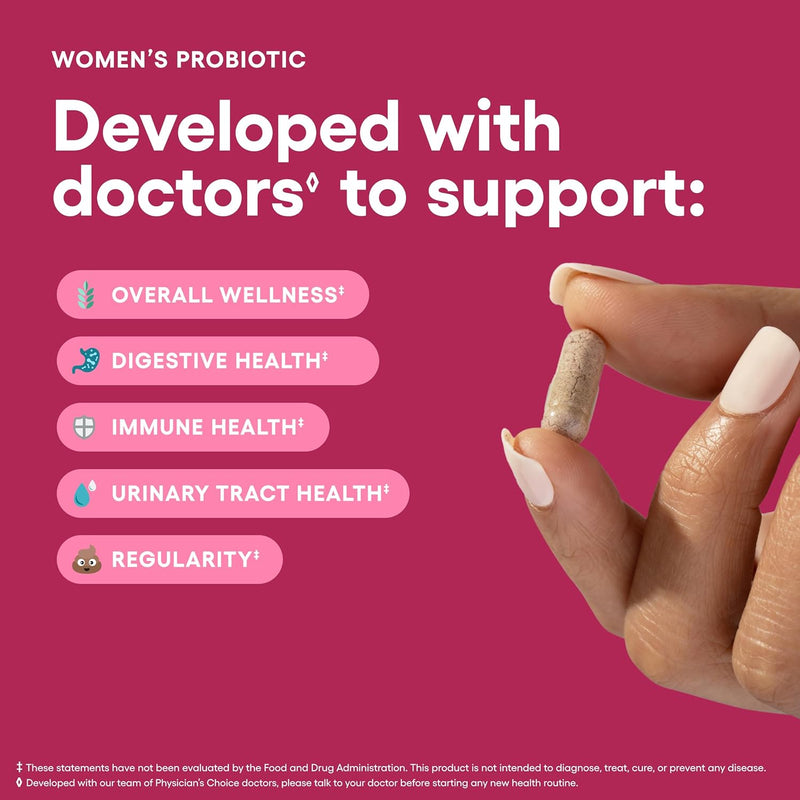 Physician's CHOICE Probiotics for Women - PH Balance, Digestive, UT, & Feminine Health - 50 Billion CFU - 6 Unique Strains for Her - Organic Prebiotics, Cranberry Extract+ - Women Probiotic - 30 CT Infinity Warehouse