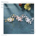 Asooll Bride Wedding Hair Pin Flower Bridal Head Clip Rhinestone Crystal Headpiece for Women and Girls(Gold) Asooll