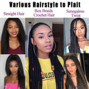 Pre Stretched Braiding Hair Refined Hair For Box Braids 8 Packs 24 Inch Black Crochet Braids Hair Hot Water Setting Knotless Braiding Hair Bundles Straight Braiding Hair Extension for Black Women(1B