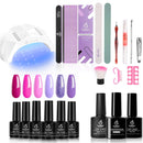 Beetles Gel Nail Polish Starter Kit 6 Colors Nail Art Designs Holiday Set with 10Pcs 100 180 Grit Nail Files beetles Gel Polish