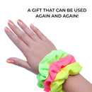 Neon 80s Scrunchies I 12 Pack I Bachelorette Party Favor Hair Ties I Team Bride Hair Ties I Bridesmaid Hair Tie Pop Fizz Designs