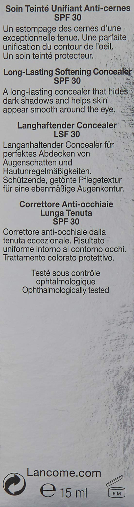 Lancome Effacernes Longue Tenue Softening Concealer SPF 30, No. 03 Beige Amber, 0.5 Ounce LANCOME PARIS