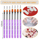 AROIC 28 Pcs Acrylic Nail Brush Set Including 7 Pcs UV Gel Nail Art Brushes, 6 Pcs 3D Nail Extension Brush, 5Pcs Double Ended Dotting Nail Pen For Nail Art DIY With White Box, colorful AROIC