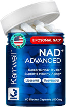Liposomal NAD+ Supplement 500mg with Resveratrol – NAD Plus Capsules for Cellular Energy, Mitochondrial Support & Healthy Aging – NMN Alternative, Non-GMO, Vegan – 60 Capsules (30 Day Supply) Infinity Warehouse