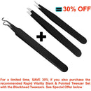 Blackhead Tweezer - Professional Curved Steel Tip Surgical Comedone & Splinter Extractor By Rapid Vitality. Ideal Blemish & Acne Remover Tool Means Flawless Facial Skin For You Today. Rapid Vitality