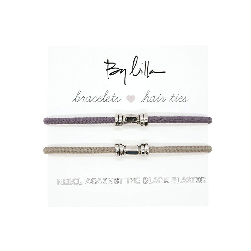 By Lilla Barre Elastic Hair Ties and Bracelets | Set of Two Hair Tie-Bracelets | Hair Accessories for Women | No Crease Hair Ties & Women’s Bracelets (Silver (Starfish/Bellflower)) By Lilla