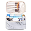 Travel Makeup Bag Large Cosmetic Bag Make up Case Organizer for Women and Girls (Large, Marble) Narwey