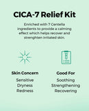 COSRX CICA-7 Relief Kit | TSA Approved Travel Size, Gift Set | Pure Fit CICA Trial | Toner, Serum, Cream | Centella Asiatica, Sensitive Skin, Soothing, Moisturizing COSRX