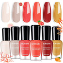 Morovan Fingernail Nail Polish Set: Holographic Metallic Ombre Lacquer Air Dry Nail Polish Regular Nail Pack 0.27oz Glitter Finger Nail Bulk Toenail Polish Kit Halloween Fall Gift for Women Infinity Warehouse