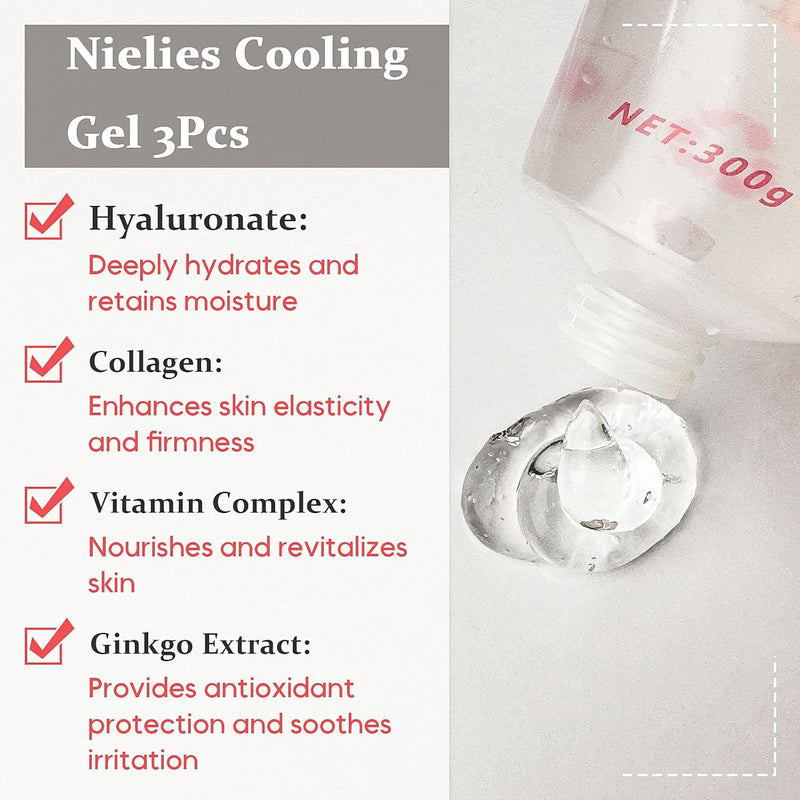 3 Pcs Cooling Gel for Hair Removal Device Skin Care, Cooling for Laser Hair Removal.Primer Gel for Beauty Facial Body Skin Care Machine for Women and Men (3) - Infinity Warehouse