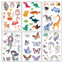 Temporary Tattoos for Kids, Christmas Birthday Party Supplies Unicorn Mermaid Butterflies Dinosaur Fake Tattoo Stickers Art(6 Sheets) AIDFSIP