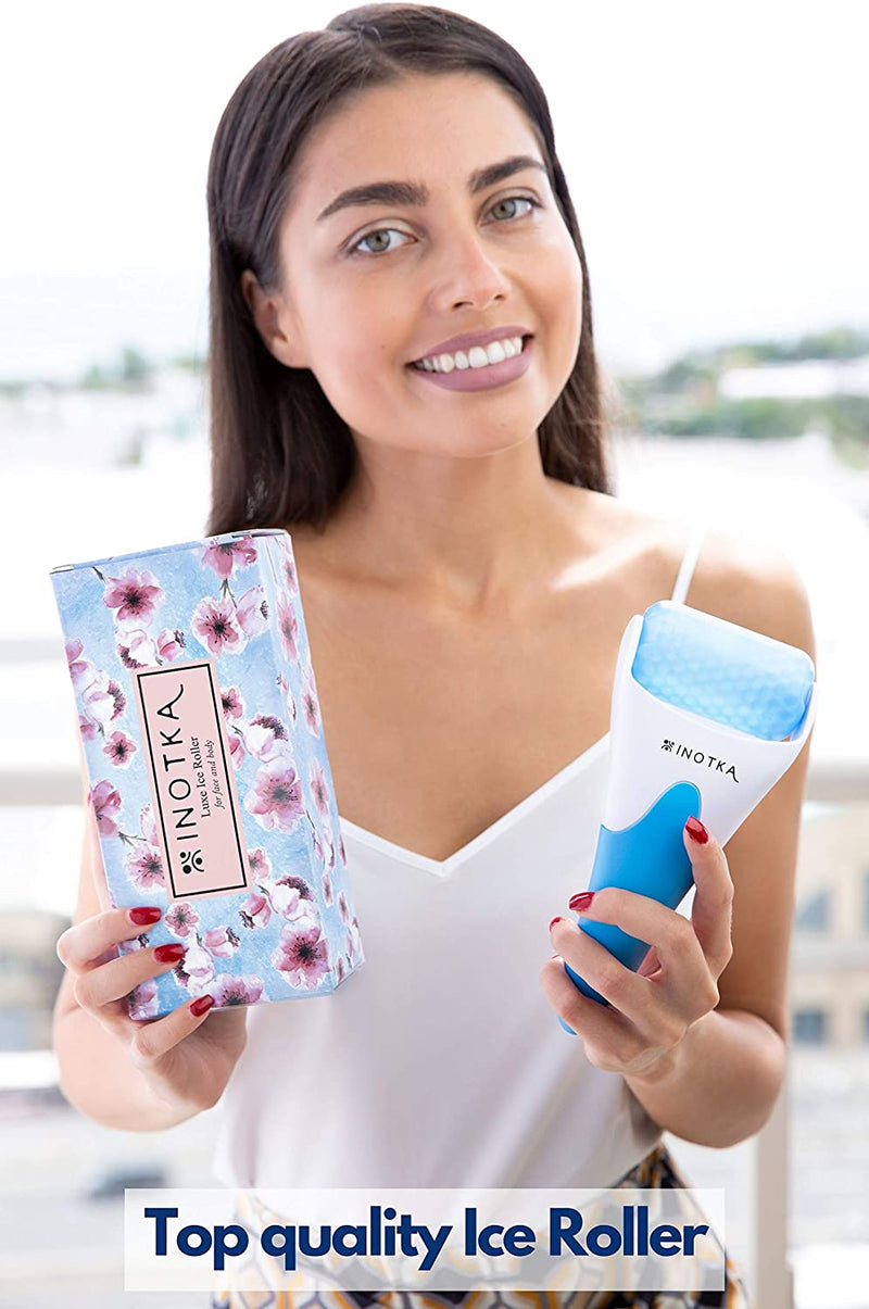 Ice Roller for Face and Eye Puffiness Relief, Cold Roller for Migraine Relief, Facial Ice Roller for Face and Body, Lymphatic Drainage Tool INOTKA Store