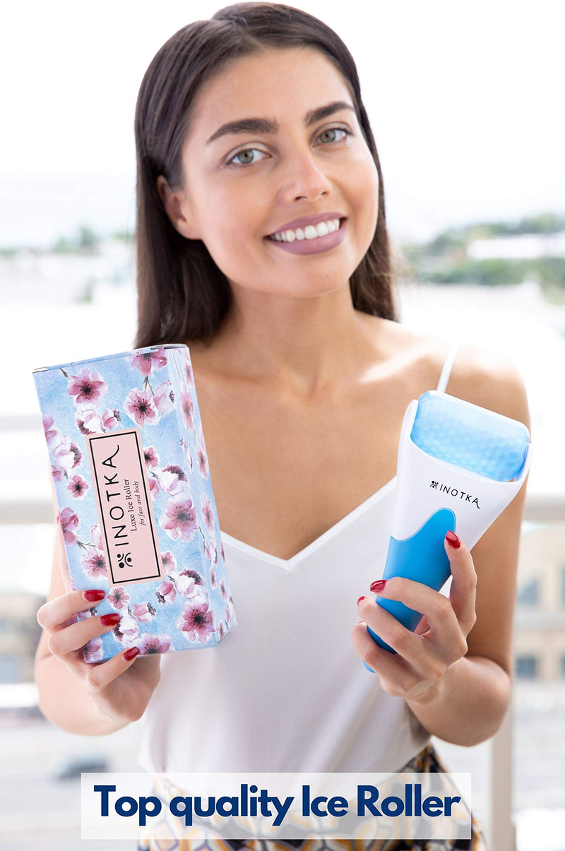 Ice Roller for Face and Eye Puffiness Relief, Cold Roller for Migraine Relief, Facial Ice Roller for Face and Body, Lymphatic Drainage Tool INOTKA